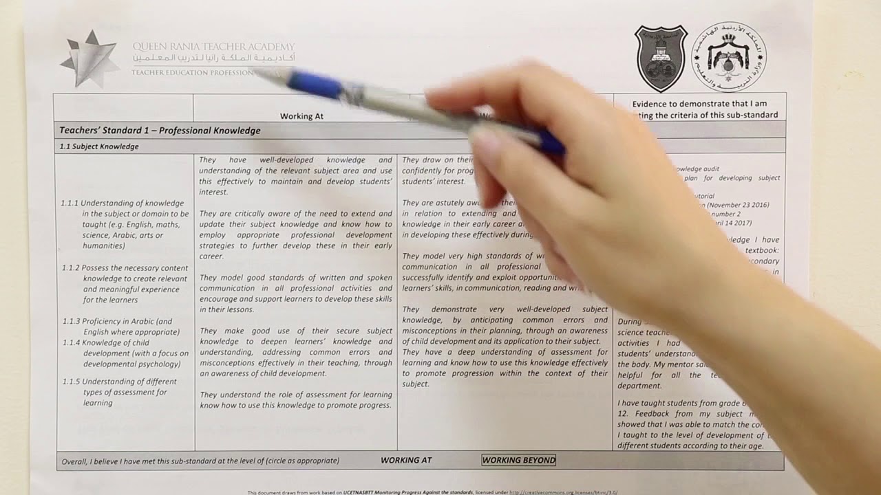 How to fill out the "End of Year Teacher Standards' Evidence Tracker" YouTube