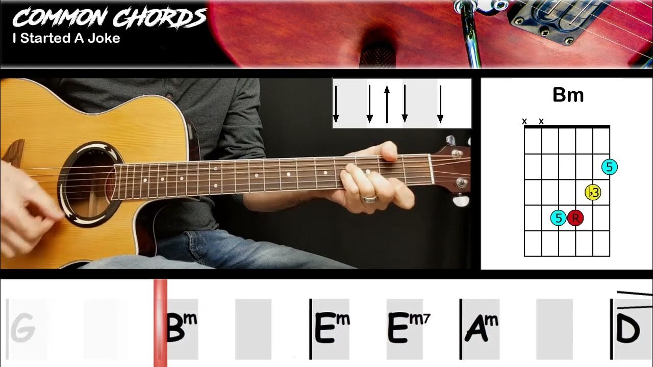I Started A Joke Bee Gees GUITAR LESSON Common Chords YouTube