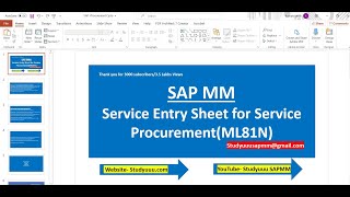 SAP MM- Planned service Procurement explanation for Beginners
