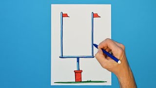 How to draw a Football (American) Goal Post
