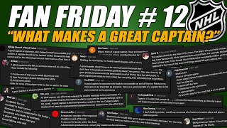 What Makes a Great Captain in the NHL? Fan Friday #16