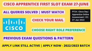 Cisco Apprentice Exam 27-June | Previous Exam Question | All Queries Solved