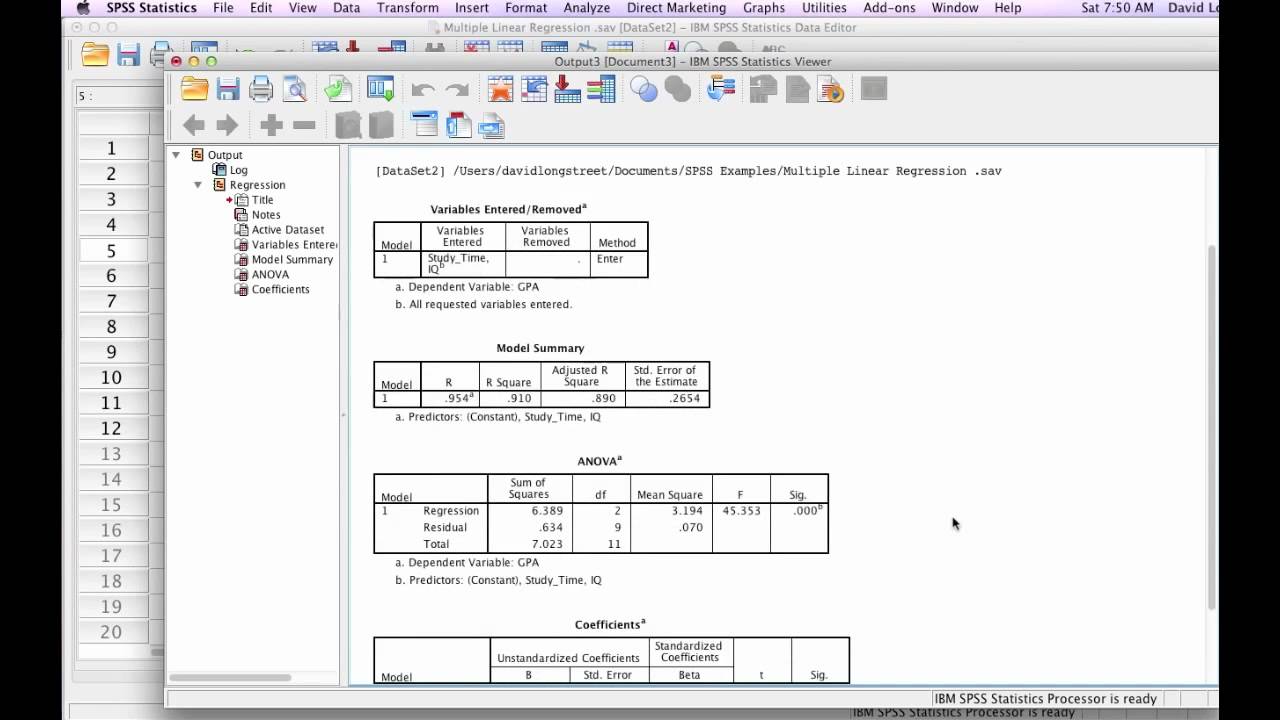 How to Calculate Multiple Linear Regression with SPSS  YouTube