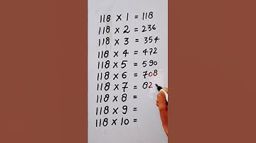 write the table of 118 in 21 second only..#hack #maths #mathshack ‎@study_care0 