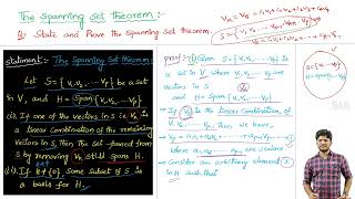 Unit-1:Spanning Set Theorem | BSc Sem-5 | Linear Algebra #degree #bsc #exam #maths #imp