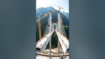 🔥Unbelievable Bridge Construction Engineers Build the Strongest Bridge in the Mountains #shorts