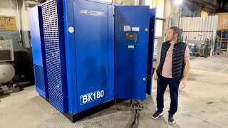 Винтовой компрессор Ремеза ВК180. Обзор и демонстрация работы
