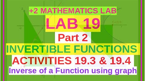 +2 Maths Lab 19 Part 2#Invertible Functions _Activity 19.3 & 19.`4 Inverse of a Function using graph