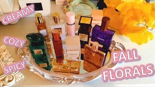 TOP 10 FALL FLORAL FRAGRANCES 🍁 WARM SPICY COZY CREAMY FLORALS l PERFUME COLLECTION 2022