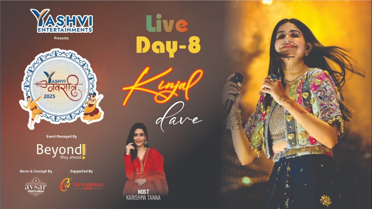 Yashvi Navratri 2025 | Live Garba Day 8 | Kinjal Dave | Host Karishma Tanna | Surat 2025