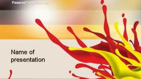Red and Yellow Splash Paint PowerPoint Template by PoweredTemplate.com
