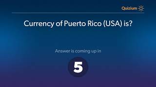 Currency of Puerto Rico USA is?   Countries and Currencies Quiz