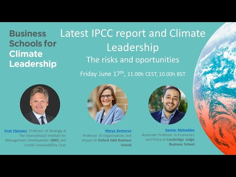 Business Schools for Climate Leadership: Latest IPCC Report and Climate Leadership
