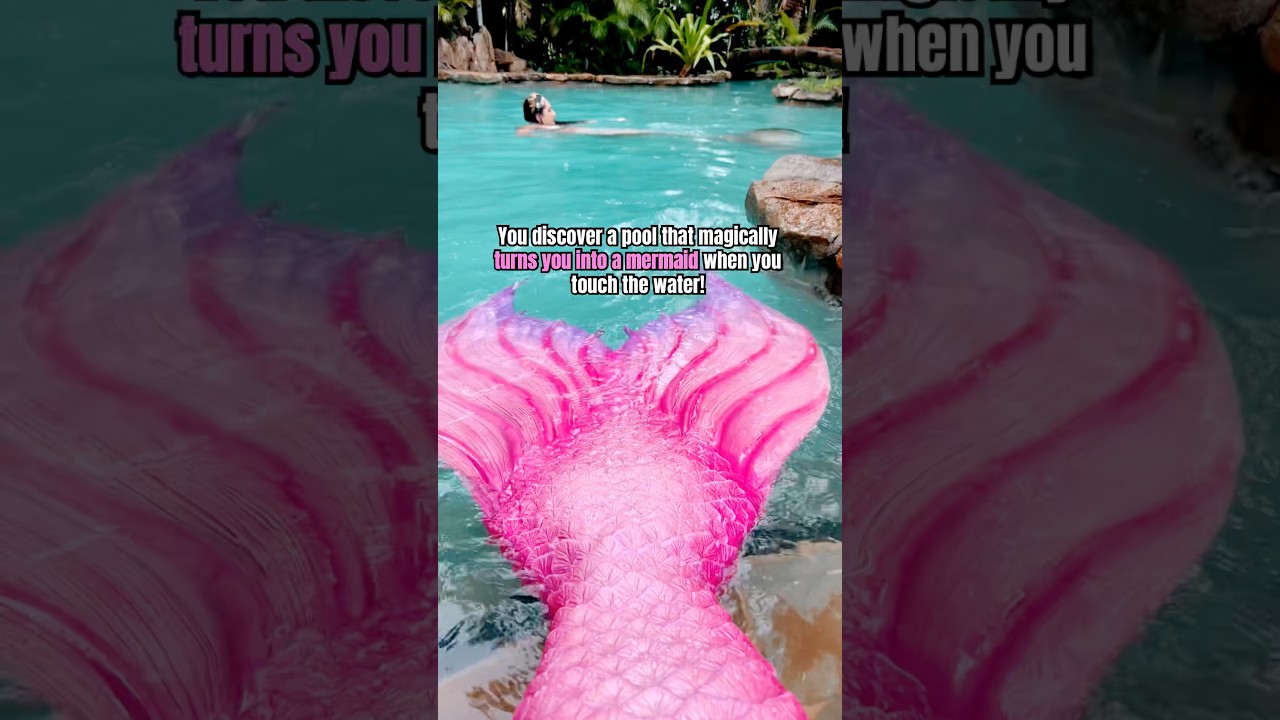 I turned into a mermaid in the pool! 😱 Who would you tell? 