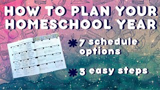 HOW TO PLAN YOUR HOMESCHOOL YEAR IN 3 SIMPLE STEPS // 7 SCHEDULE OPTIONS // PLAN WITH ME