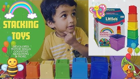 🌈 Rainbow stacking cubes | Activity toy babies | Multi Color | Infant & preschool toys | #toys