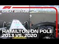 Lewis Hamilton's Qualifying Laps 2013 and 2020 Compared | 2020 British Grand Prix