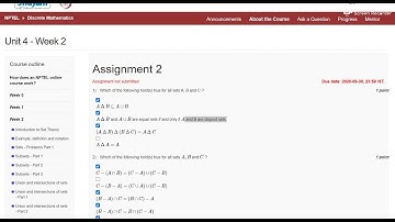NPTEL | Discrete Mathematics September 2020 | Assignment 2 Solution (Set theory)