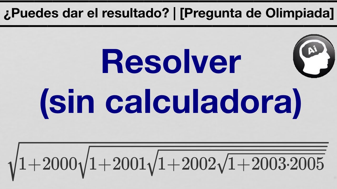 ¿Puedes resolver el siguiente problema sin usar la calculadora?  | (ARTIFICIOS ALGEBRAICOS)