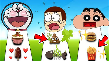 Shinchan And Nobita Play Noob Vs Pro Vs Hacker In Fast Food RUN 3D 🤣🤣 | Funny Game |