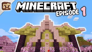 A *PINK* Minecraft Starter House! | Minecraft Survival Let’s Play Episode 1 (1.20)