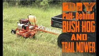 DIY trail mower or bush hog for utv or atv.  Homemade pull behind brush cutter