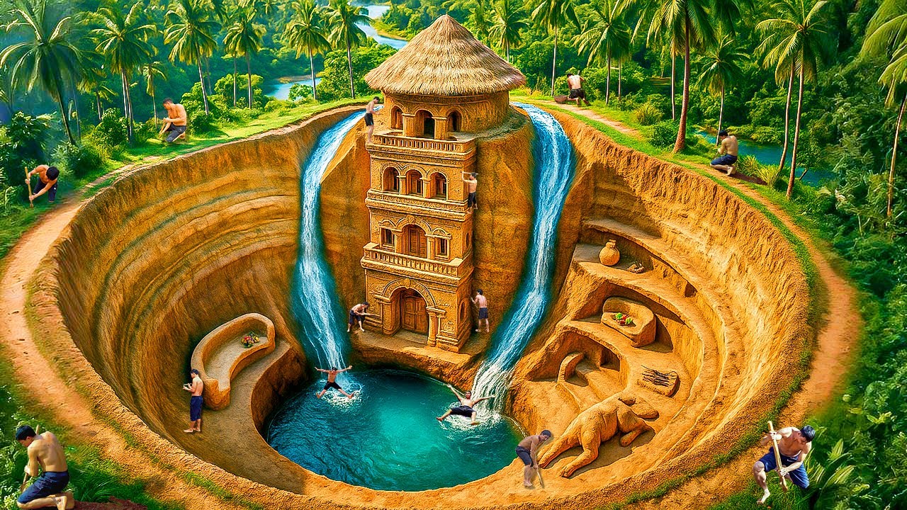 180 Days Building an Ancient Underground House 200m Deep Below Ground Using Primitive Tools