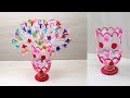 Plastic Bottle Flower Vase Craft - woolen craft - Water Bottle Recycle Flower Vase - Home Decor idea