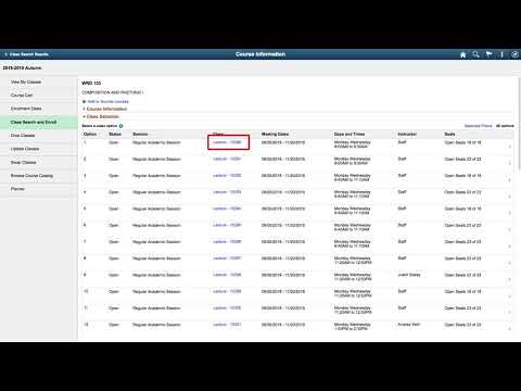 Class Search and Enroll Tutorial