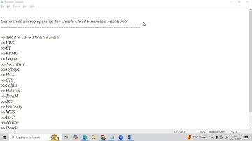 Latest News -Top 20 MNC SW Companies are Offerings -Oracle Fusion Cloud Financials Functional Jobs