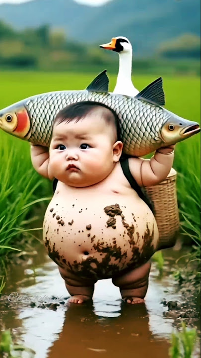 Moye moye...🥰🐟🐠 #cute #cutebaby #kids #cat #cartoon...🐟🐠😍