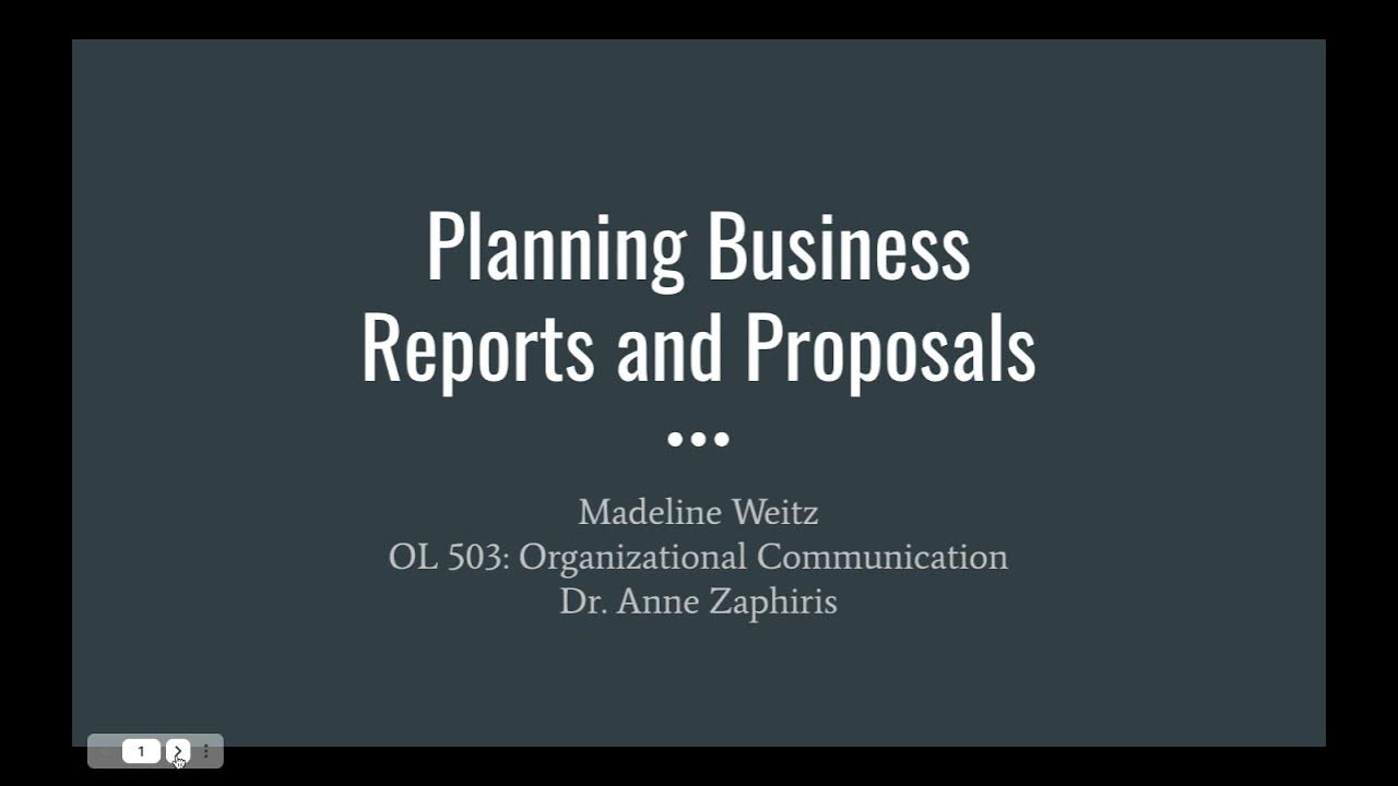 Planning Business Reports and Proposals YouTube