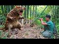 Solo Survival in the Wild: Harvesting Bamboo Shoots & Giant Rat Trap Catch