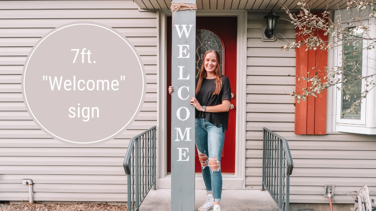 DIY PORCH WELCOME SIGN | 7ft tall - YouTube