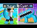 From Human to CYAN RAINBOW FRIEND in Minecraft!