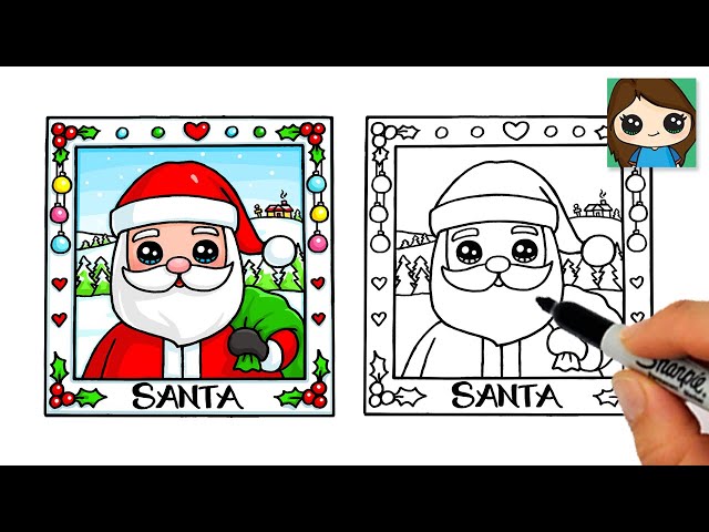 How to Draw Santa Claus Portrait Easy🎄Christmas Art - YouTube