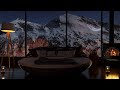 🔥 View of the snowy mountains with Fireplace sound for Sleeping and Relaxing