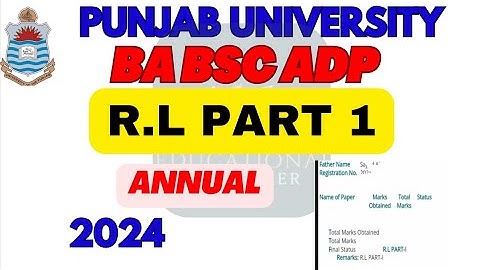 BA BSc Result 2024 | ADP Result 2024 | R.L Part 1 | ADA ADS Results 2024 PU #punjabuniversity