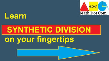 Synthetic Division - A Shortcut for Long Division of Polynomials | Math Dot Com