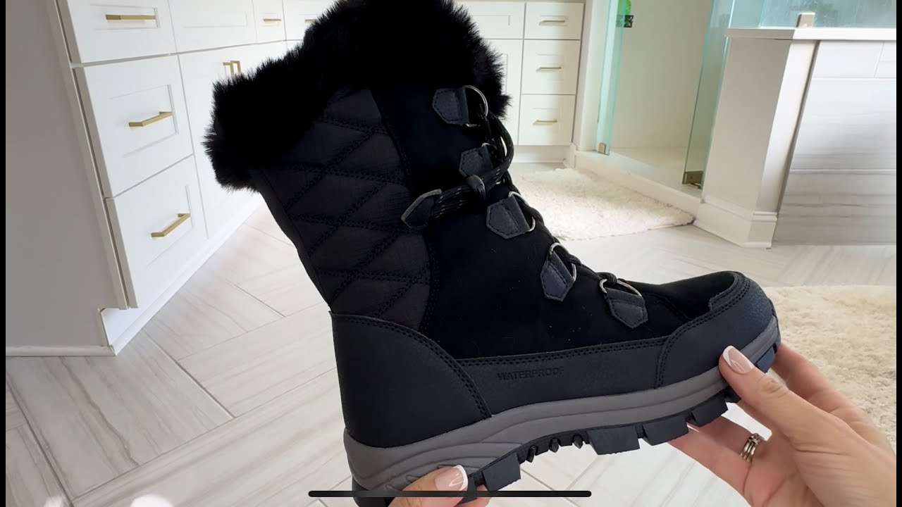 DREAM PAIRS Wintersneeuwlaarzen voor dames, echt suède, waterbestendig