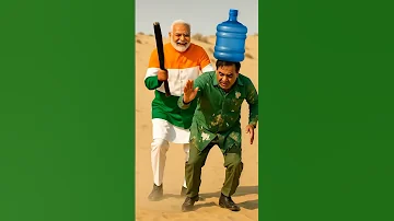 Shahbaz Is Running Away After Stealing Water And Modi Hits Him From Behind With A Stic Modi India 