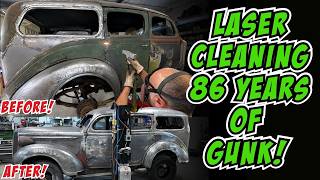 Laser Cleaning 86 Years of Gunk Off Our 1938 Plymouth!