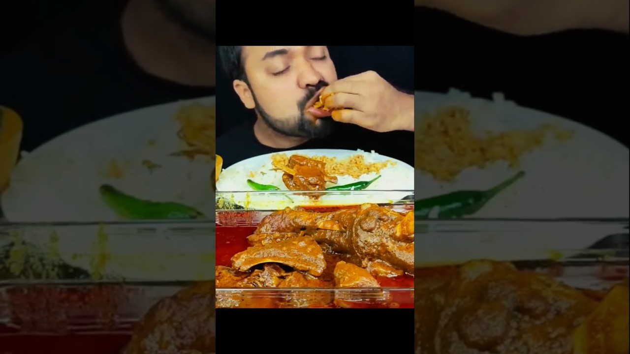 Unlimited Mutton Curry Eating Challenge 🍖 #mukbang #indianfood