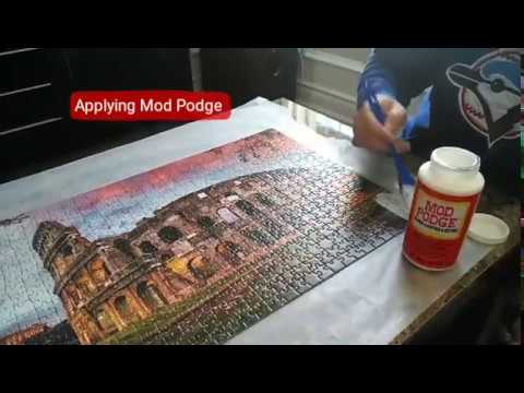 How to Mod Podge and Frame a Jigsaw Puzzle 