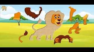 العاب أطفال تركيب صور حيوانات lion ? crocodile  camel  zebra   monkey 