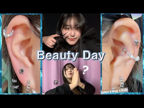 Beauty day VLOG 머리 세팅! 귀 세팅! 완료! | 새벽감성 눈물셀카 | 인스타 눈팅하던 피어싱샵 입문 | 경희대 미용실 맛집✨💇‍♀️