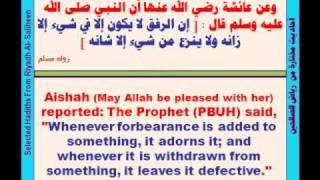 ترجمة رياض الصالحين عربي إنجليزي  حديث إن الرفق لا يكون Riyadh Al Saliheen with English Translation  Hadith Whenever forbearance is