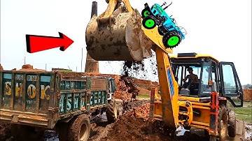 JCB machine 3DX plus loading Eicher tractor 551 mitti trolley loading video 100 dollar investment