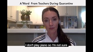 A Song from Teachers in Quarantine. Parents Listen Up!
