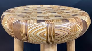 Woodturning  Woven Plywood Stool